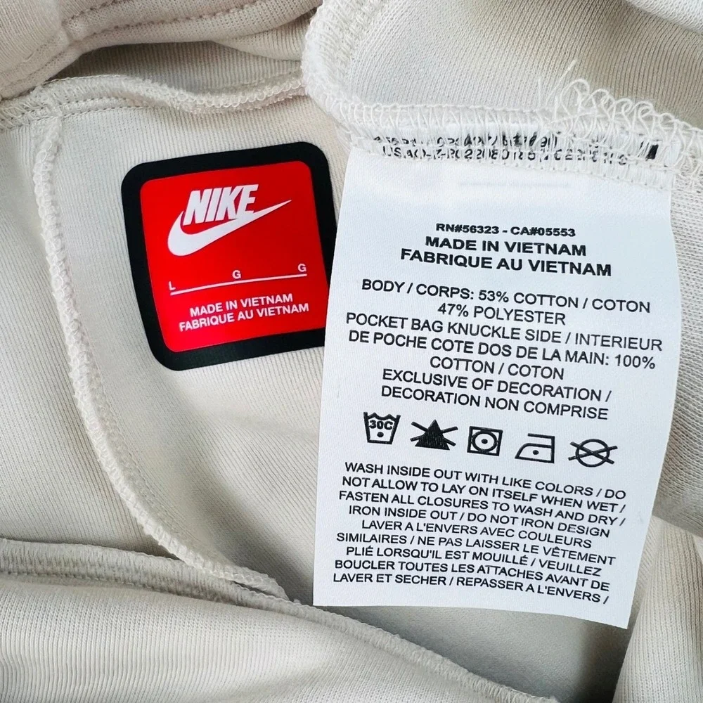 Nike Tech Fleece Joggers Mens Large Cream Beige Slim Tapered Gym NWT‎ Athleisure